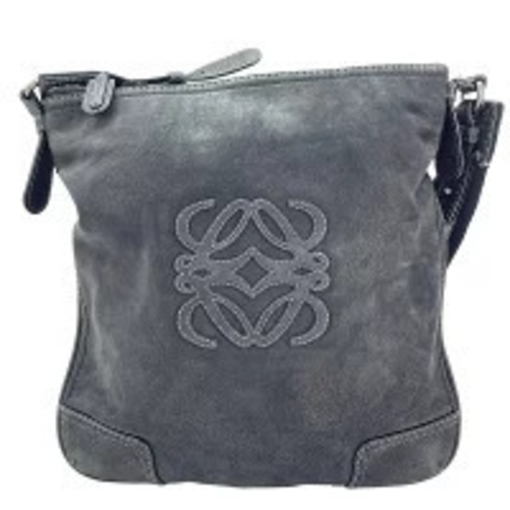 Loewe leather Anagram shoulder bag black